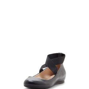 Mandayss Women's Pull-On Criss-Cross Ankle Ballet Flats Shoes