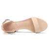 Women's Chunky Block Heels Open Toe Ankle Strap 3.5 Inch Heeled Sandals