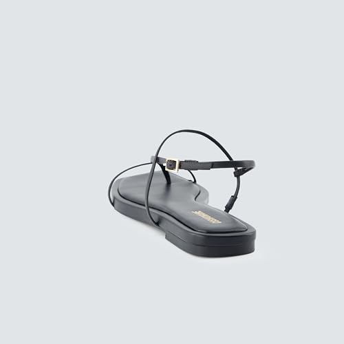 Glory Minimalist Strappy Womens Sandals – Sleek Adjustable Back Strap Flat Sandals for Women