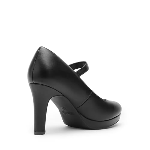 Women's Pumps Close Toe Classic High Heels Round Toe Comfortable Low Platform Mary Jane Dress Shoes