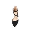 Women's Closed Pointed Toe Low Chunky Heels Pumps Ankle Strap Wedding Business Dressy Shoes