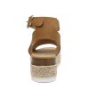 Topic Open Toe Buckle Ankle Strap Espadrilles Flatform Wedge Casual Sandal