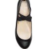 Mandayss Women's Pull-On Criss-Cross Ankle Ballet Flats Shoes