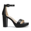 Platform Heels for Women 4-Inch Ankle Strap Open Toe Sandals Wedding Party Dress Shoes Wide Feet Friendly