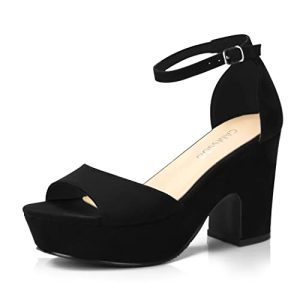 Women's Platforms Wedges Sandals Suede Open toe Ankle Strap Fashion Wedding Sexy Dress Block Chunky High Heels Pumps Shoes