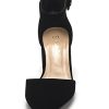 ANNEE Pointed Toe Low Chunky Heels Pump Shoes
