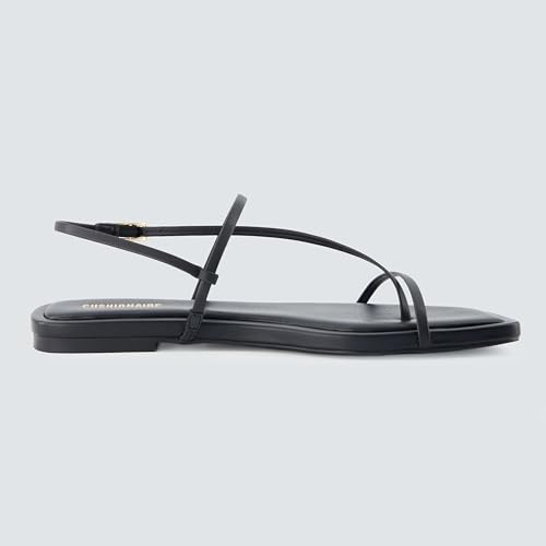 Glory Minimalist Strappy Womens Sandals – Sleek Adjustable Back Strap Flat Sandals for Women