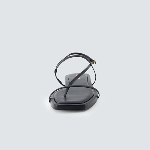 Glory Minimalist Strappy Womens Sandals – Sleek Adjustable Back Strap Flat Sandals for Women
