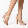 Womens Chunky Heels 4 inch High Multi Strap Soft Comfort Block Heeled Sandals for Prom Dancing Wedding