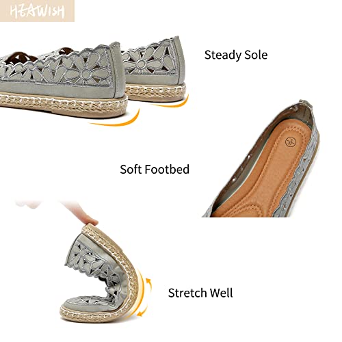 Women’s Ballet Flat Daisy Round Toe Dress Shoes Casual Slip On Rope Loafer