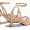 Womens Mesh Kitten Heels Sandals Pointed Open Toe Ankle Buckle Strap Summer Dress Shoes