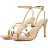 Strappy Heels for Women Square Open Toe Lace Up Heeled Sandals Ankle Strap Sexy Stiletto High Heels for Party, Prom, Dating,