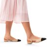 Slingback Ballet Flats for Women Square Cap Toe Low Heel Dress Shoes Comfortable Work Flats for Office Party Wedding Business