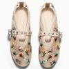 Womens Mesh Ballet Flats Mary Jane Fishnet Ballerina Buckle Strap Comfortable Causal Dress Shoes