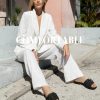 Black White Sandals Women Flat Sandals Comfortable Womens Slide Sandals Fashion Flat Sandals for Women 2025 Summer