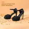 Women's IN4 Mary Platform Chunky High Heels Sandals Peep Toe Dress Wedding Bridal Shoes For Women Bride Bridesmaid