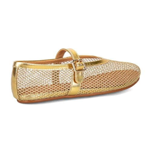 Mesh Ballet Flats for Women Buckle Strap Comfy Mary Jane Flats Fishnet Causal Daily Dress Ballerina Flat Shoes