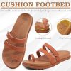 Womens Slides Sandals with Plantar Fasciitis Arch Support Fashion Comfort Adjustable Flat Sandals Ladies Lightweight Orthotic