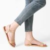 Women's Ankle Strap Flat Sandals Open Toes One Band Buckle Summer Dressy Sandals