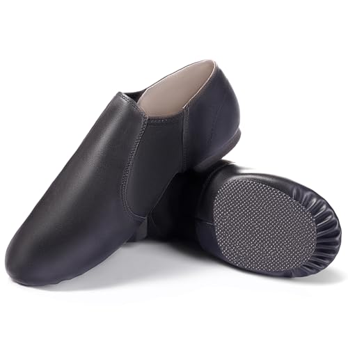 Unisex Jazz Shoe Leather Upper Women and Men's Slip-on Dance Shoes