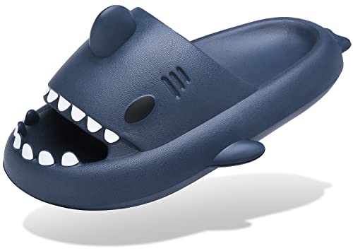 Men's and Women's Shark Slides Cloud Slippers Summer Novelty Open Toe Slide Sandals Anti-Slip Beach Pool Shower Shoes with