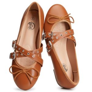 Women's Mary Jane Shoes, Memory Foam Ballet Flats, Black