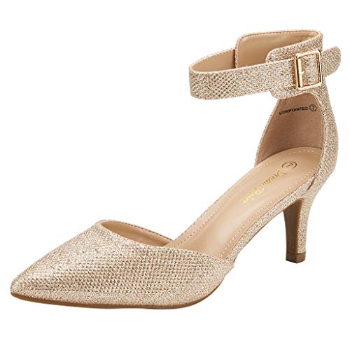 Kitten Heel Low Heel for Women Closed Pointed Toe Pumps Wedding Party Sexy Dress Shoes Lowpointed