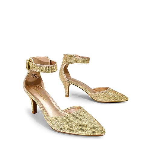 Kitten Heel Low Heel for Women Closed Pointed Toe Pumps Wedding Party Sexy Dress Shoes Lowpointed