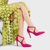 Womens 4" Pointed Toe D'Orsay Pumps Stilettos High Heel Crossed Ankle Strap Dress Shoes