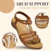 Womens Sandals Arch Support Summer Flat Gladiator Sandals Comfortable Beach Dressy Slides for Women