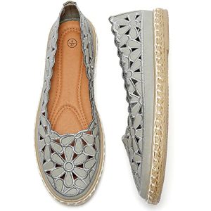 Women’s Ballet Flat Daisy Round Toe Dress Shoes Casual Slip On Rope Loafer